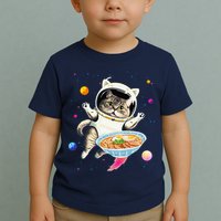 Astronaut Cat In Space With Ramen Noodles Galaxy Cat Toddler T-Shirt