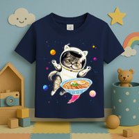 Astronaut Cat In Space With Ramen Noodles Galaxy Cat Toddler T-Shirt