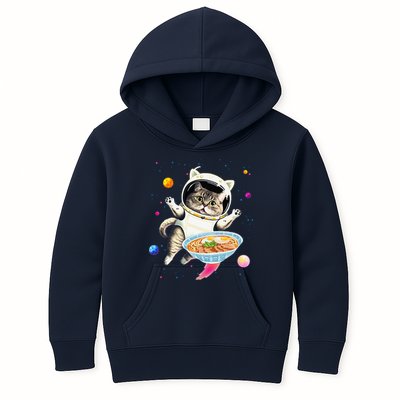 Astronaut Cat In Space With Ramen Noodles Galaxy Cat Kids Hoodie