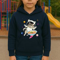 Astronaut Cat In Space With Ramen Noodles Galaxy Cat Kids Hoodie