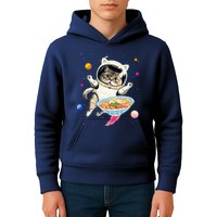 Astronaut Cat In Space With Ramen Noodles Galaxy Cat Kids Hoodie