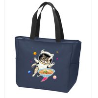 Astronaut Cat In Space With Ramen Noodles Galaxy Cat Zip Tote Bag