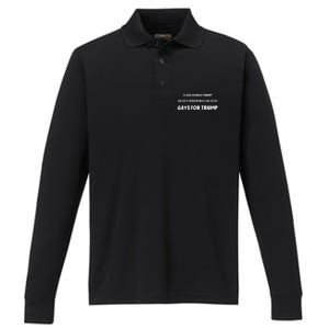 Art Candee I Love Donald Trump You Got A Problem With That Bitch Gays For Trump Performance Long Sleeve Polo