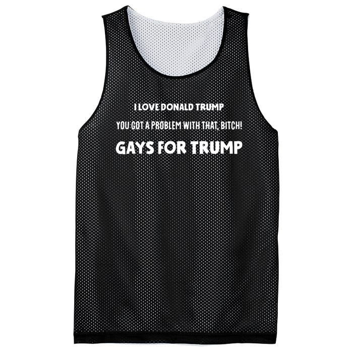 Art Candee I Love Donald Trump You Got A Problem With That Bitch Gays For Trump Mesh Reversible Basketball Jersey Tank