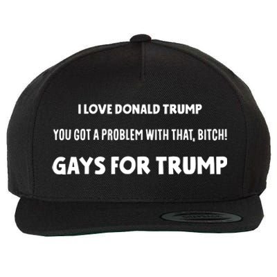 Art Candee I Love Donald Trump You Got A Problem With That Bitch Gays For Trump Wool Snapback Cap