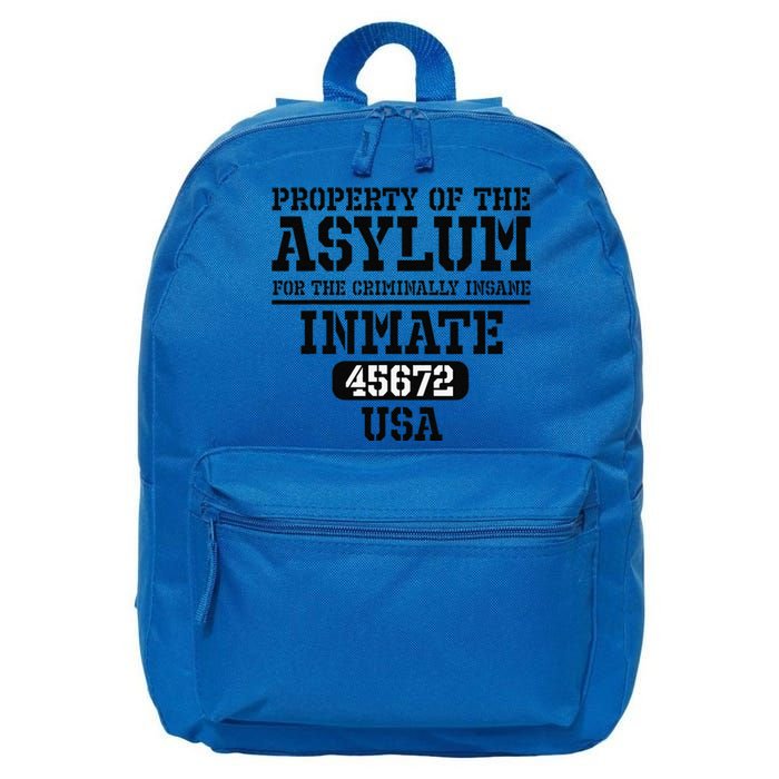 Asylum Criminally Insane Prisoner Funny Halloween Costume 16 in Basic Backpack