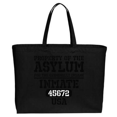 Asylum Criminally Insane Prisoner Funny Halloween Costume Cotton Canvas Jumbo Tote