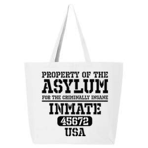 Asylum Criminally Insane Prisoner Funny Halloween Costume 25L Jumbo Tote