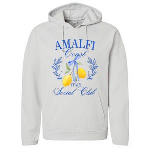 Amalfi Coast Iitaly Social Club Travel Trip Vacation Lemon Performance Fleece Hoodie