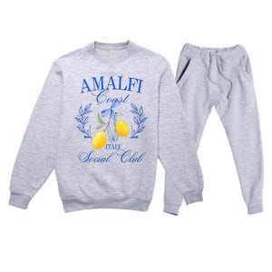 Amalfi Coast Iitaly Social Club Travel Trip Vacation Lemon Premium Crewneck Sweatsuit Set