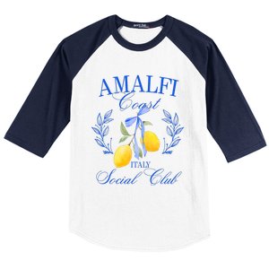 Amalfi Coast Iitaly Social Club Travel Trip Vacation Lemon Baseball Sleeve Shirt