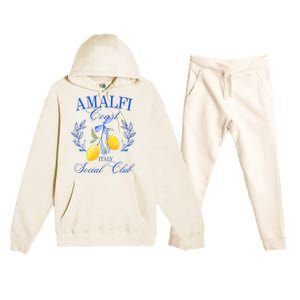 Amalfi Coast Iitaly Social Club Travel Trip Vacation Lemon Premium Hooded Sweatsuit Set