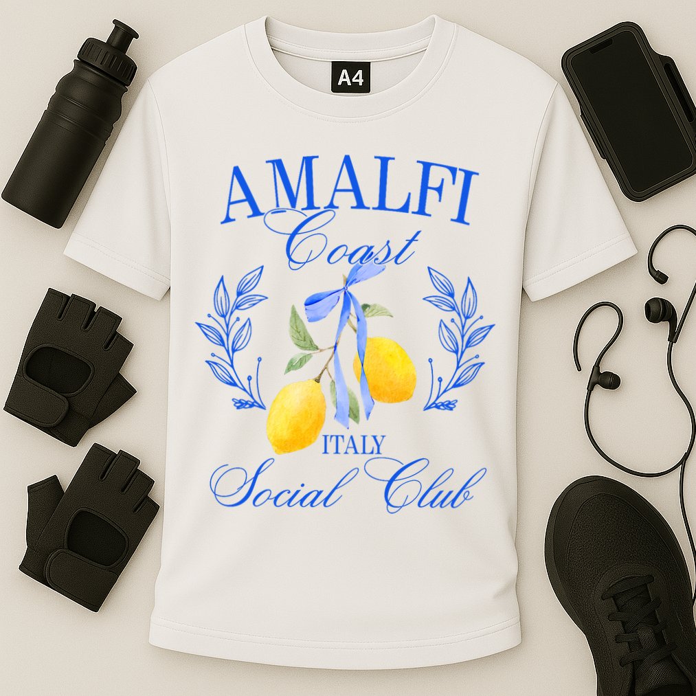 Amalfi Coast Iitaly Social Club Travel Trip Vacation Lemon Cooling Performance Crew T-Shirt
