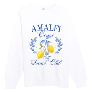 Amalfi Coast Iitaly Social Club Travel Trip Vacation Lemon Premium Crewneck Sweatshirt