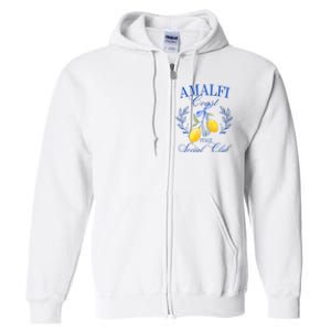 Amalfi Coast Iitaly Social Club Travel Trip Vacation Lemon Full Zip Hoodie