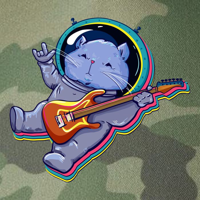 Astronaut Cat In Space Guitar Legacy Tie Dye Trucker Hat