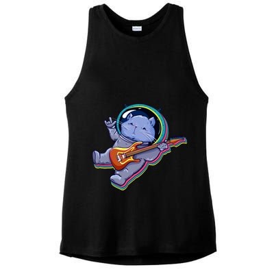 Astronaut Cat In Space Guitar Ladies PosiCharge Tri-Blend Wicking Tank