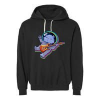 Astronaut Cat In Space Guitar Garment-Dyed Fleece Hoodie