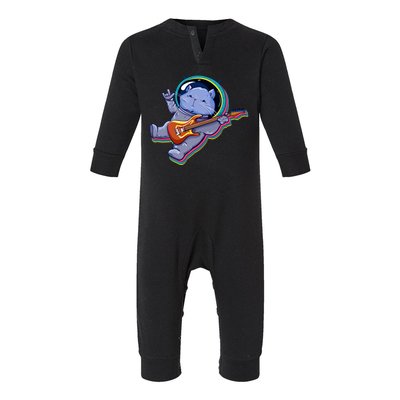 Astronaut Cat In Space Guitar Infant Fleece One Piece