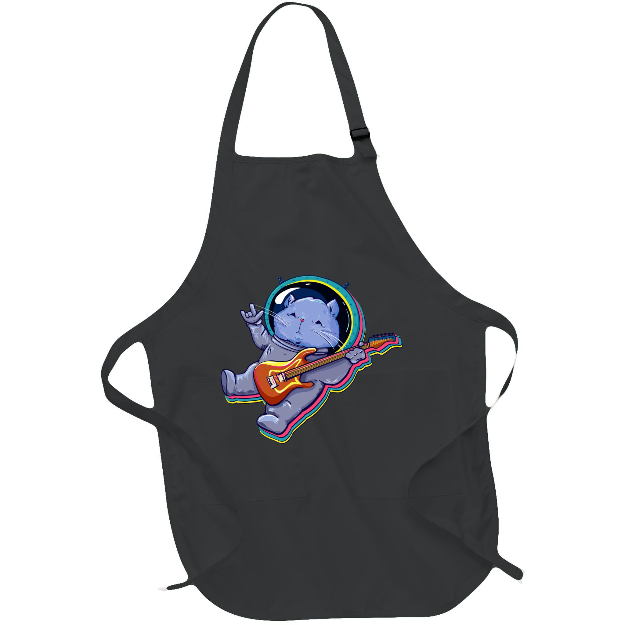 Astronaut Cat In Space Guitar Apron