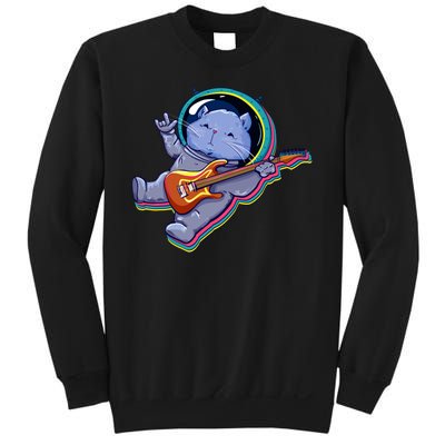 Astronaut Cat In Space Guitar Sweatshirt