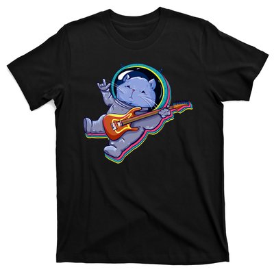 Astronaut Cat In Space Guitar T-Shirt