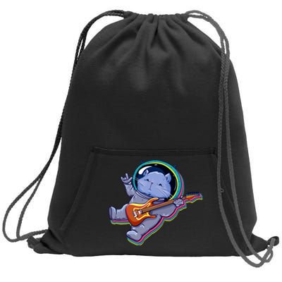 Astronaut Cat In Space Guitar Sweatshirt Cinch Pack Bag