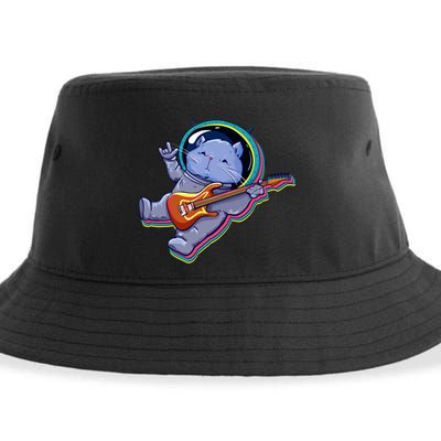 Astronaut Cat In Space Guitar Sustainable Bucket Hat