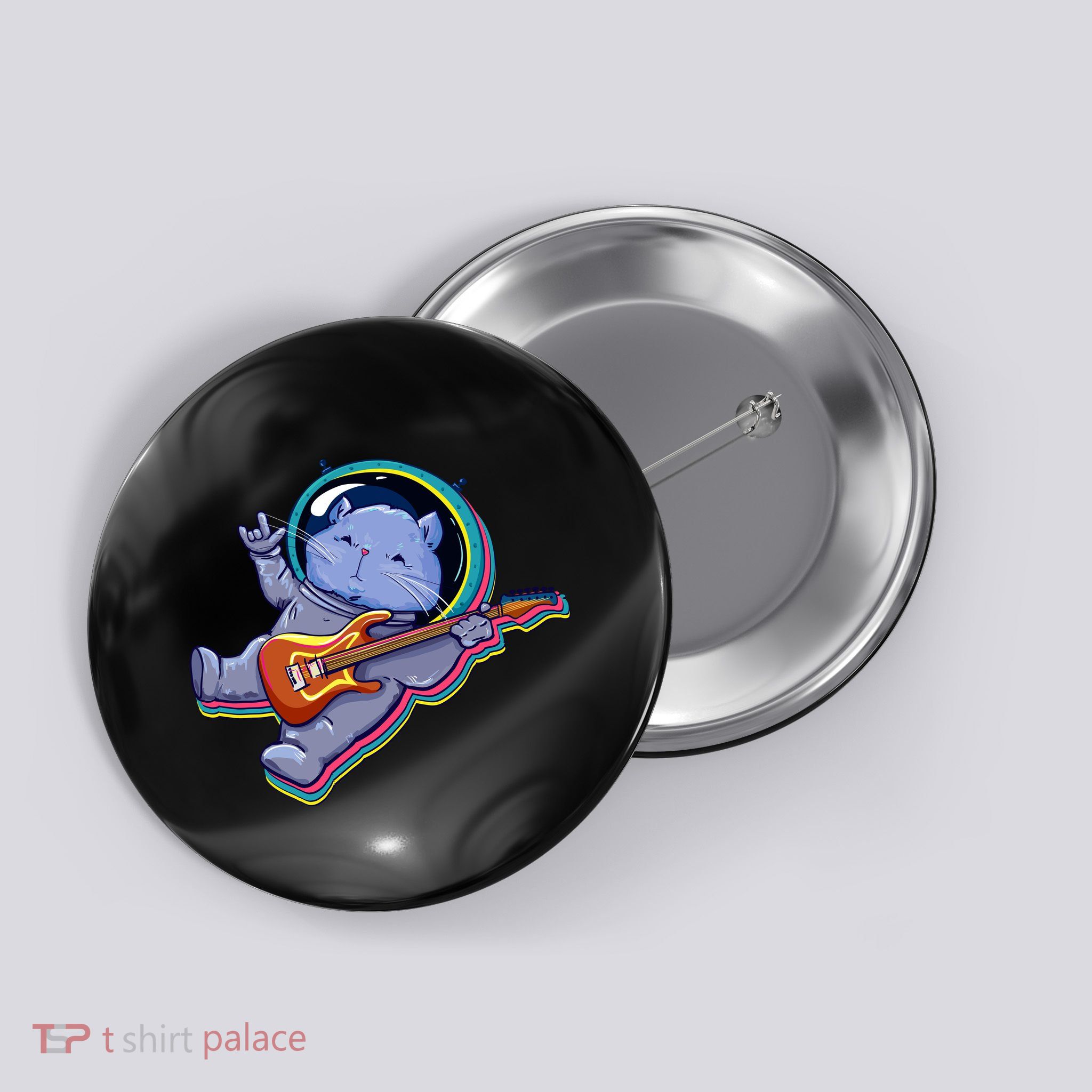 Astronaut Cat In Space Guitar Button
