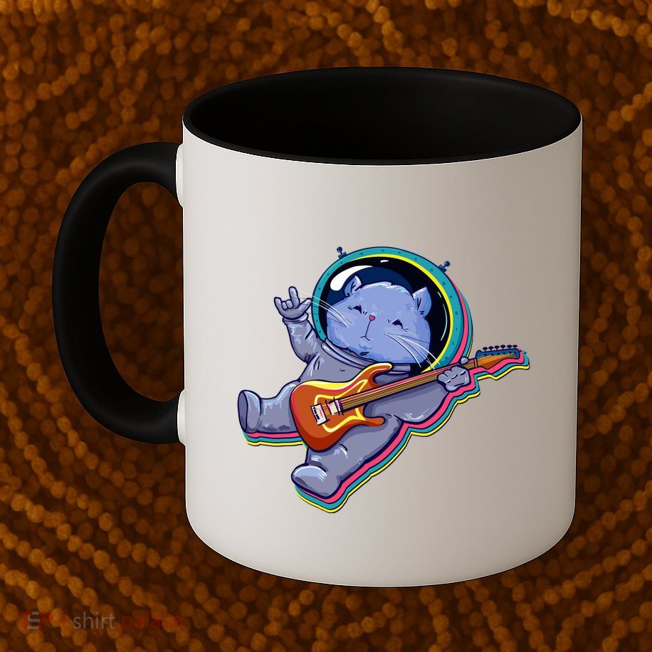 Astronaut Cat In Space Guitar Mug