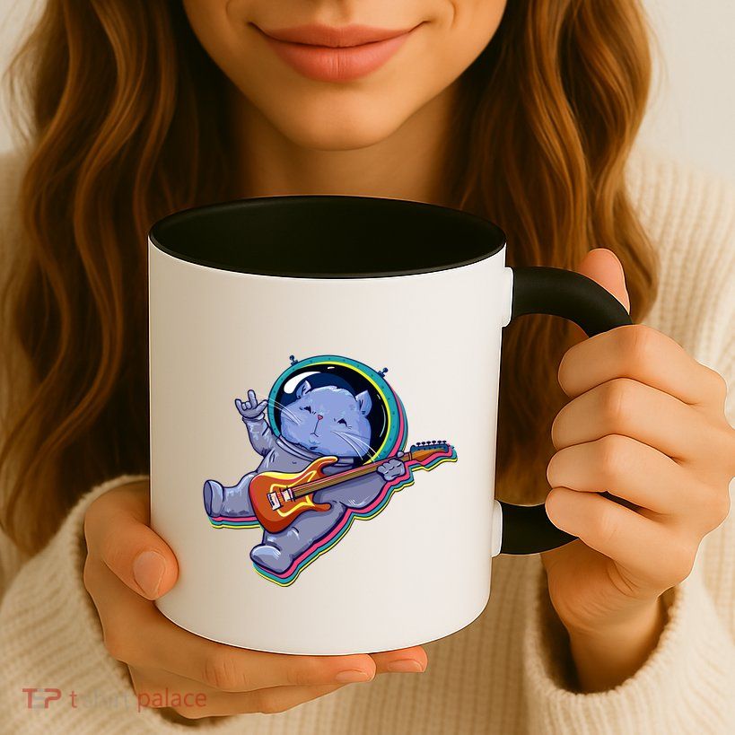 Astronaut Cat In Space Guitar Mug