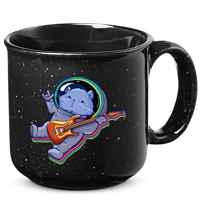 Astronaut Cat In Space Guitar 15oz Campfire Ceramic Mug