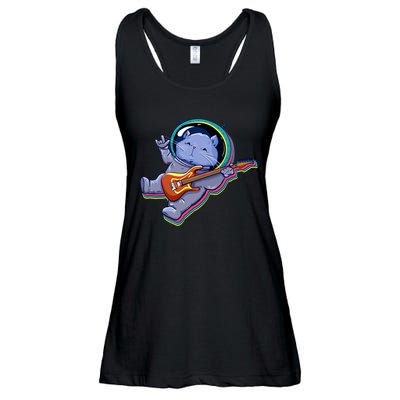 Astronaut Cat In Space Guitar Ladies Essential Flowy Tank