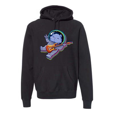 Astronaut Cat In Space Guitar Premium Hoodie