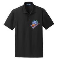 Astronaut Cat In Space Guitar Dry Zone Grid Polo