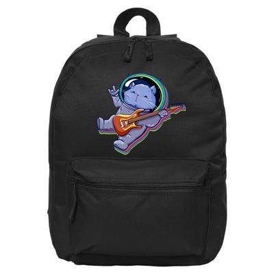 Astronaut Cat In Space Guitar 16 in Basic Backpack