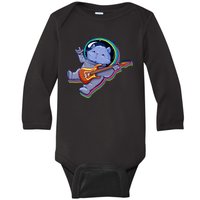 Astronaut Cat In Space Guitar Baby Long Sleeve Bodysuit