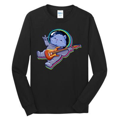 Astronaut Cat In Space Guitar Tall Long Sleeve T-Shirt