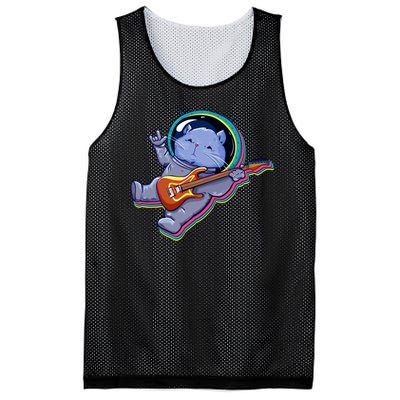 Astronaut Cat In Space Guitar Mesh Reversible Basketball Jersey Tank