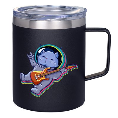 Astronaut Cat In Space Guitar 12oz Stainless Steel Coffee Mug