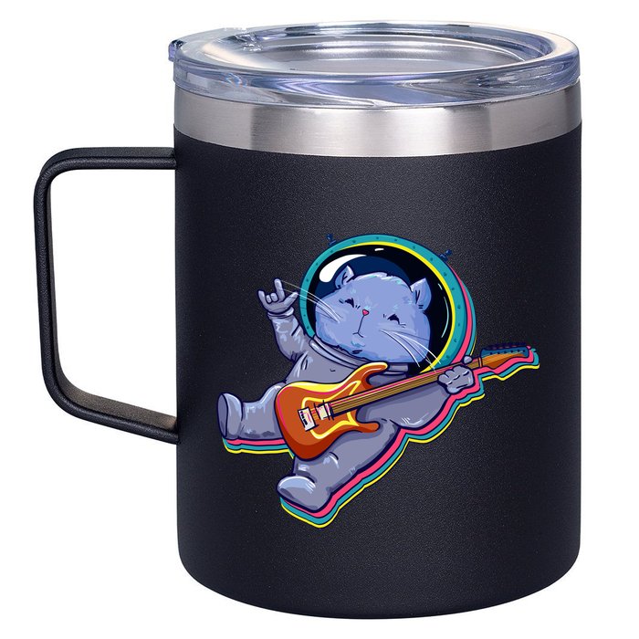Astronaut Cat In Space Guitar 12oz Stainless Steel Coffee Mug