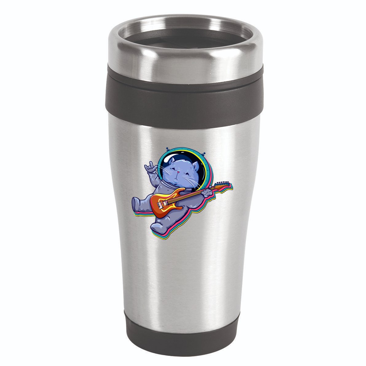 Astronaut Cat In Space Guitar 16oz Travel Tumbler