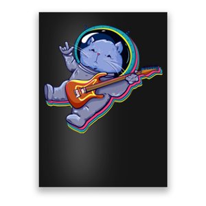 Astronaut Cat In Space Guitar Poster