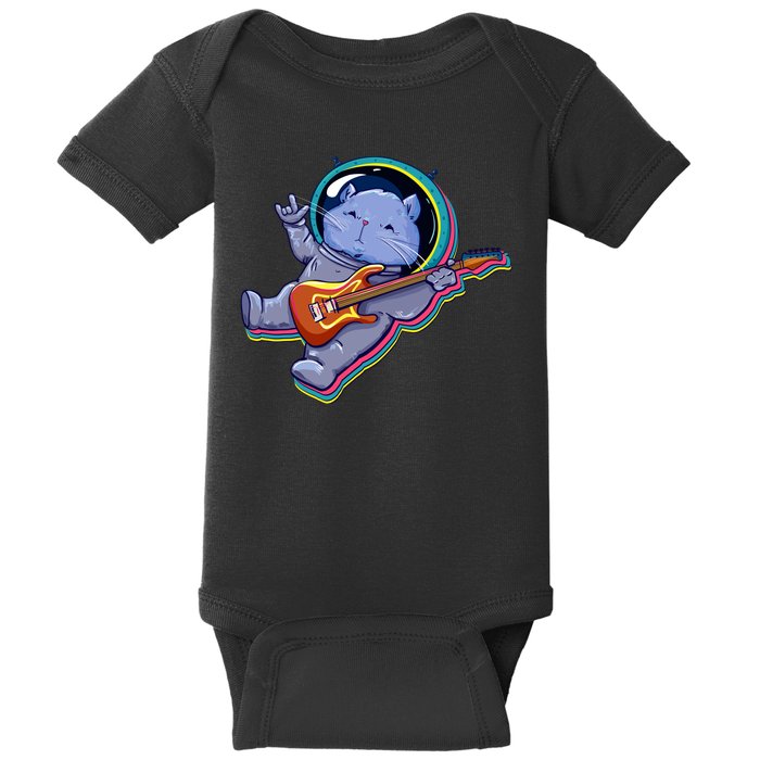 Astronaut Cat In Space Guitar Baby Bodysuit