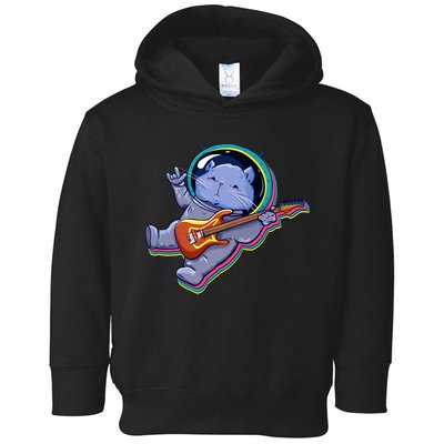 Astronaut Cat In Space Guitar Toddler Hoodie