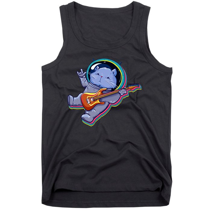 Astronaut Cat In Space Guitar Tank Top