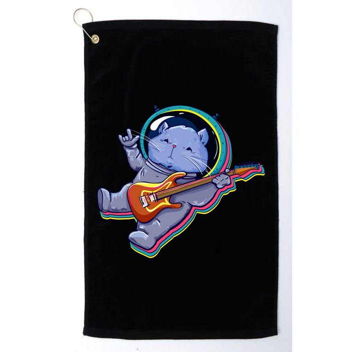 Astronaut Cat In Space Guitar Golf Towel