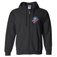 Astronaut Cat In Space Guitar Full Zip Hoodie