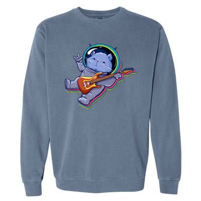 Astronaut Cat In Space Guitar Garment-Dyed Sweatshirt