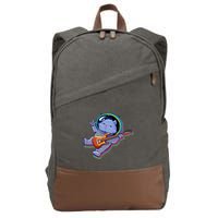 Astronaut Cat In Space Guitar Cotton Canvas Backpack